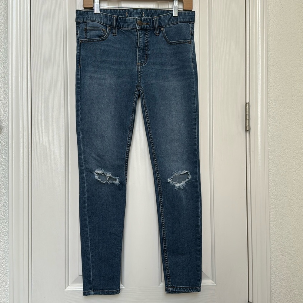 FREE PEOPLE Denim Blue Skinny Jeans